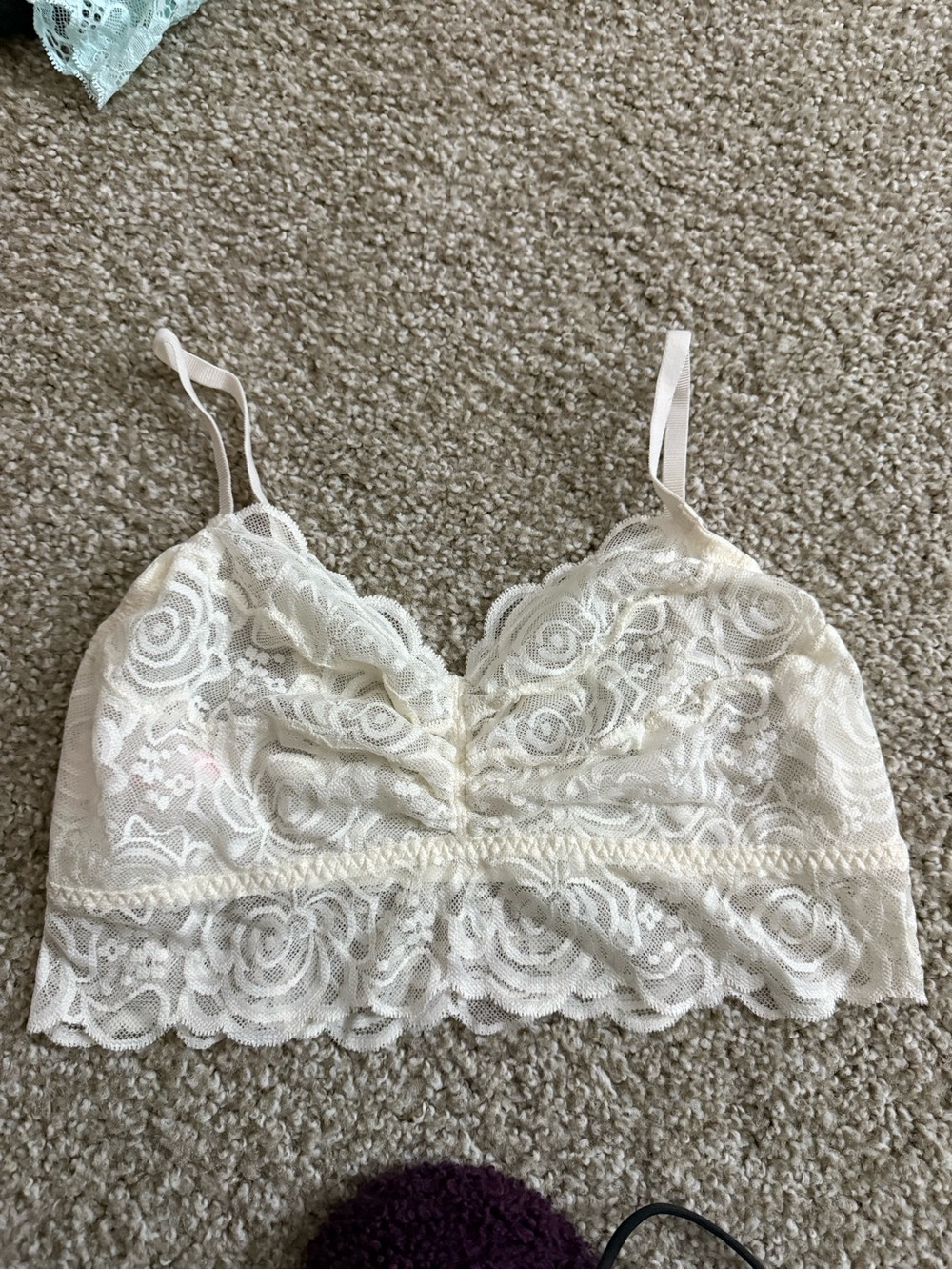 PINK Victoria's Secret Ivory Lace Bralette